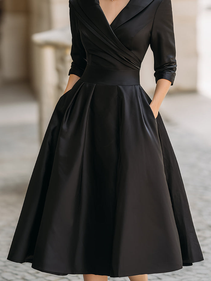 Lina - Midi Dress in Satin