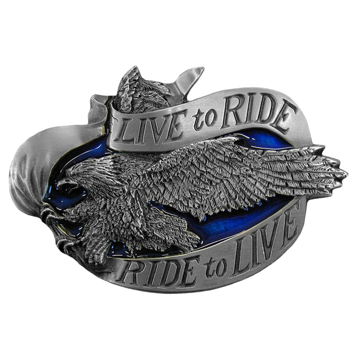 live to ride landing eagle enamel belt buckle