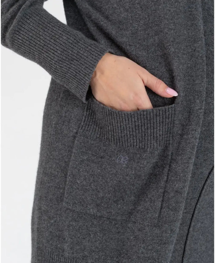 Long cashmere maternity cardigan Laurie anthracite