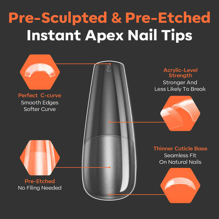 120 Pcs Instant Apex Semi-Frosted Nail Tips Nail Tip MODELONES #