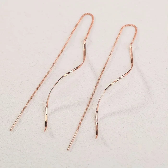Long Earrings with Wavy Design