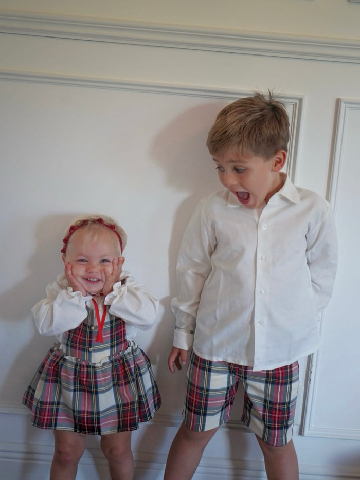 Lorenza Tartan Girl 2-Piece Romper Set