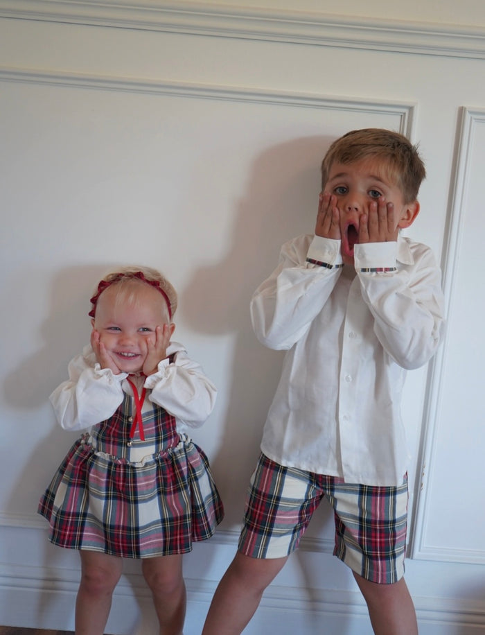 Lorenzo Tartan Boy 2-Piece Blouse Set