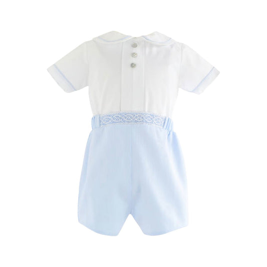 Love Blue Handsmocked 2-Pc Boy Set