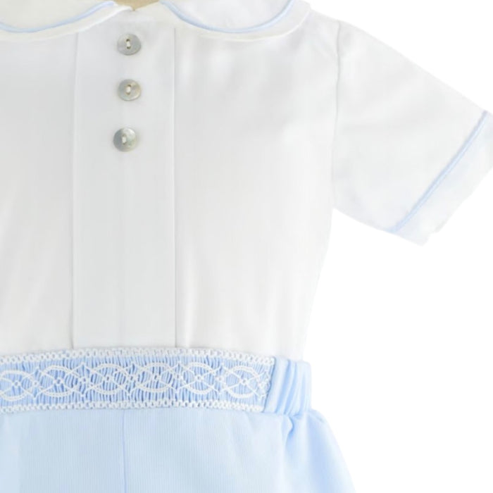 Love Blue Handsmocked 2-Pc Boy Set