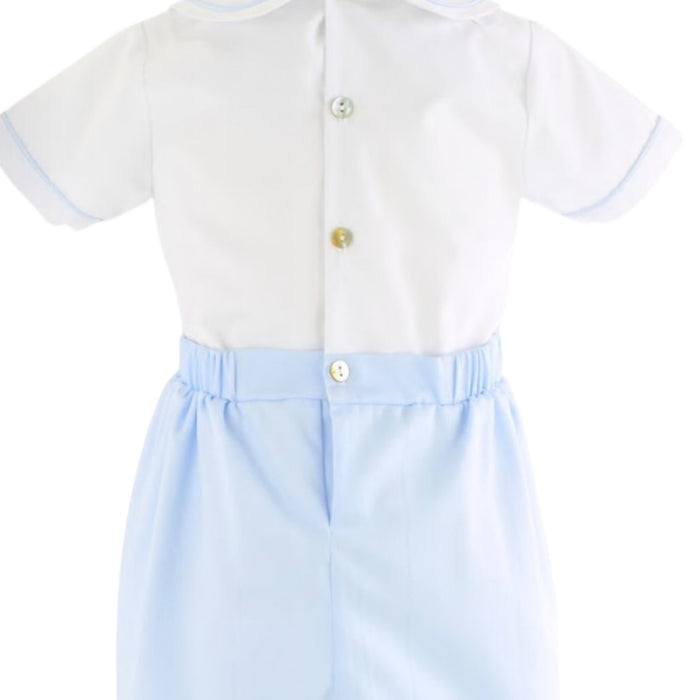 Love Blue Handsmocked 2-Pc Boy Set