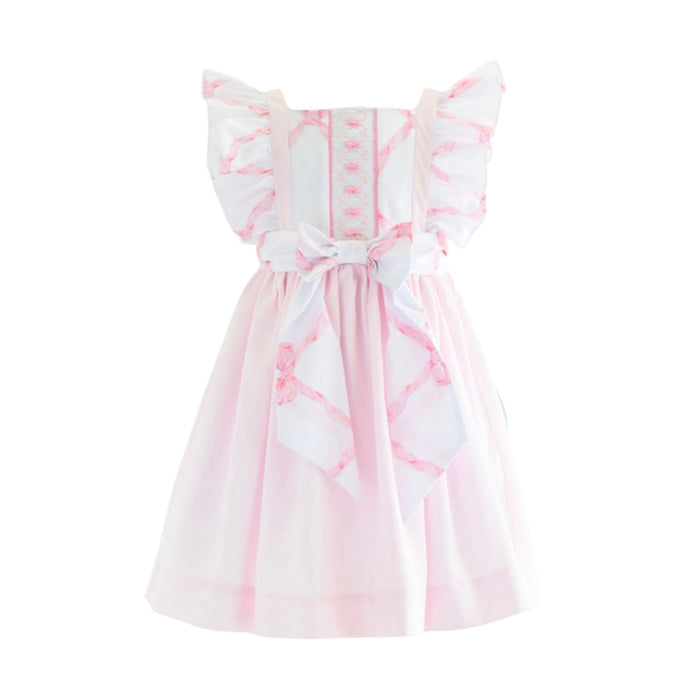 Love Pink Bow Handsmocked Dress