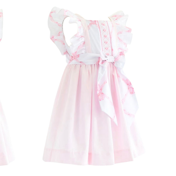 Love Pink Bow Handsmocked Dress