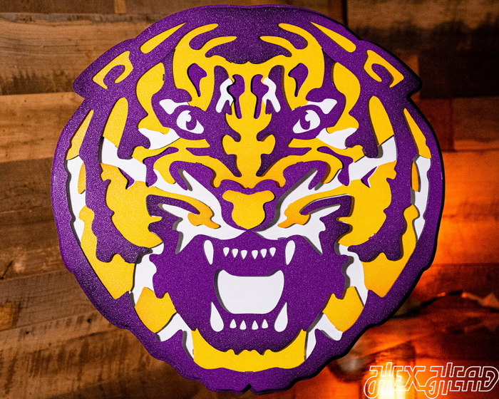 LSU Iconic Tiger Head 3D Metal Wall Art