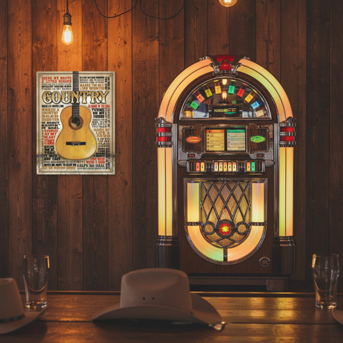 made in amercia country music tin sign