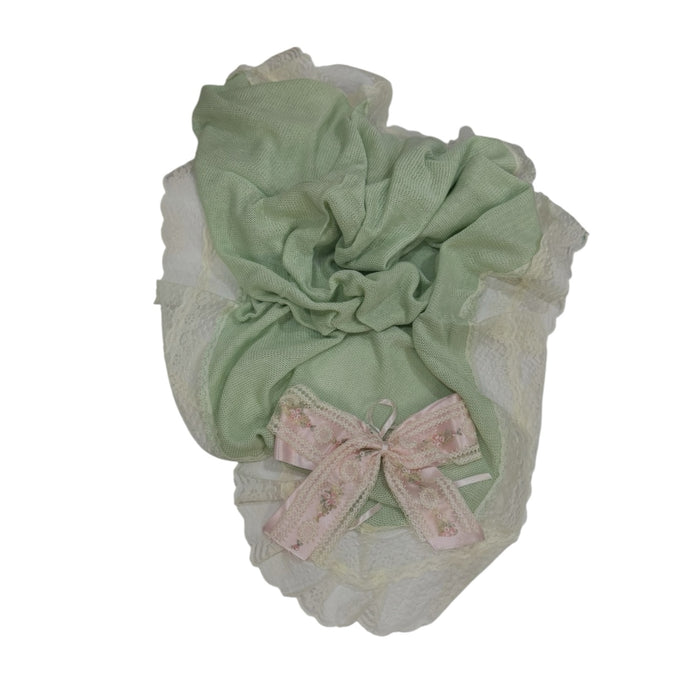 MADE TO ORDER Aida Rose Luxe Green/Pink Knitted Blanket (6-8 weeks after order placement)