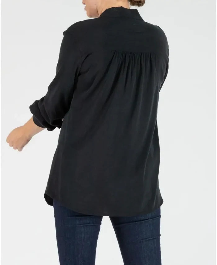 Margaux ascot tie pregnancy and nursing blouse black