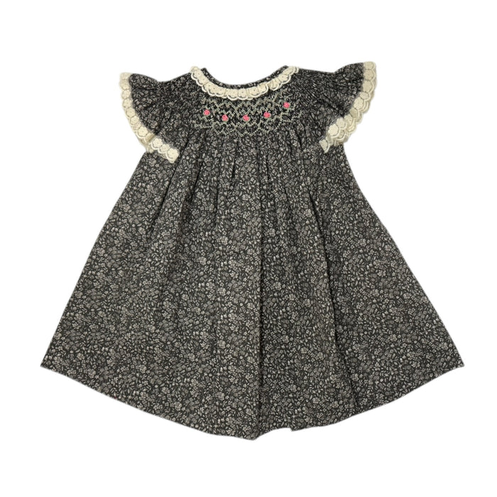 Maria Jose Black and Pink Handsmocked Dress