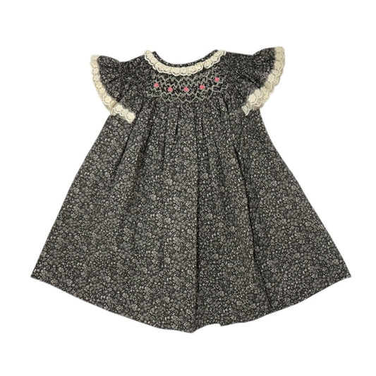 Maria Jose Black and Pink Handsmocked Dress