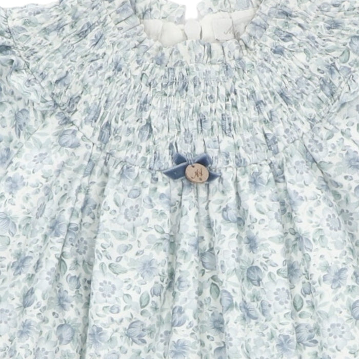 Martin Blue Handsmocked Girl Dress