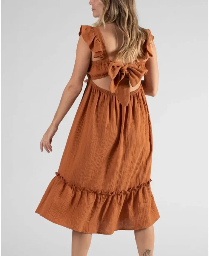 Maternity and nursing dress Melody caramel