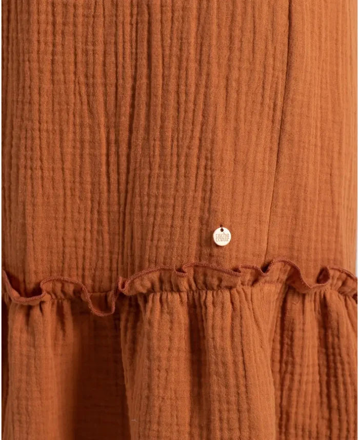 Maternity and nursing dress Melody caramel
