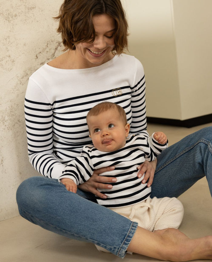Maternity and nursing sailor shirt Benodet navy/white