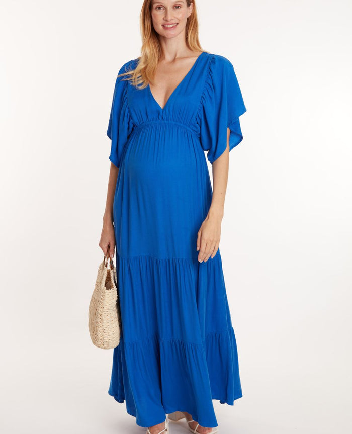 Maternity maxi dress Claudette electric blue