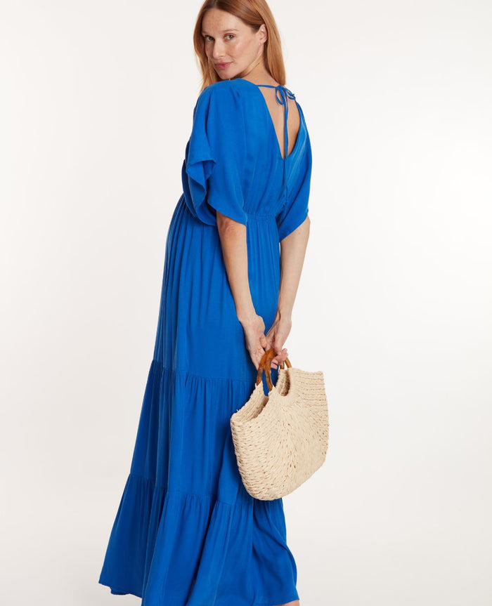 Maternity maxi dress Claudette electric blue