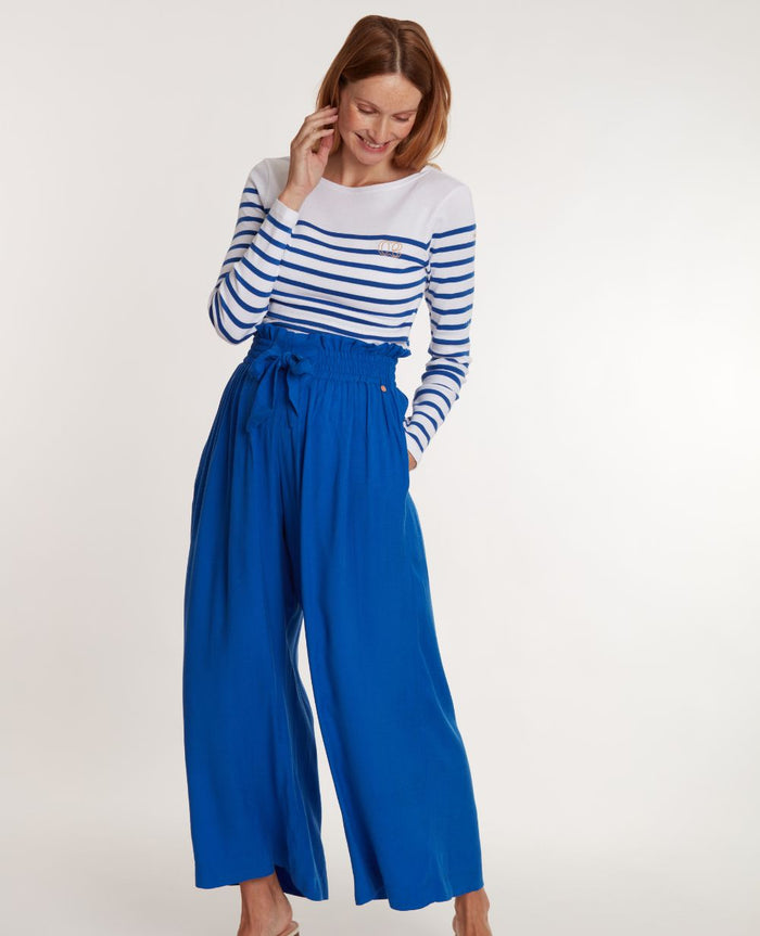 Pantalon de grossesse sahel bleu electrique, cache cœur