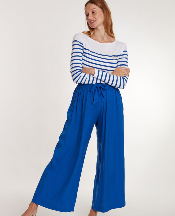 Pantalon de grossesse sahel bleu electrique, cache cœur