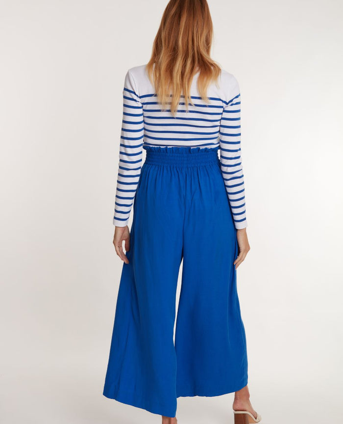 Pantalon de grossesse sahel bleu electrique, cache cœur