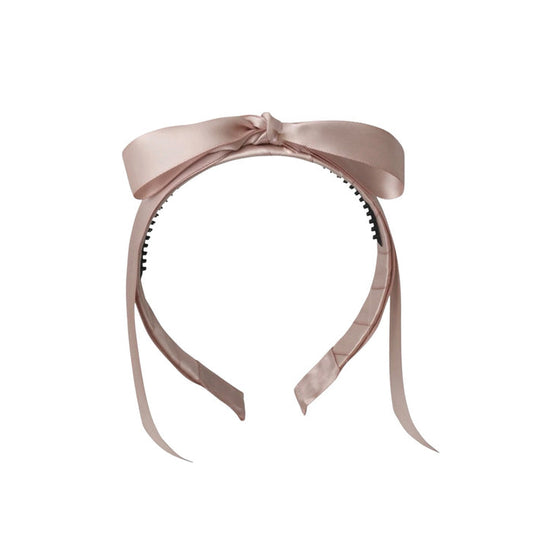 Mathilde Satin Bow Headband - Vanilla