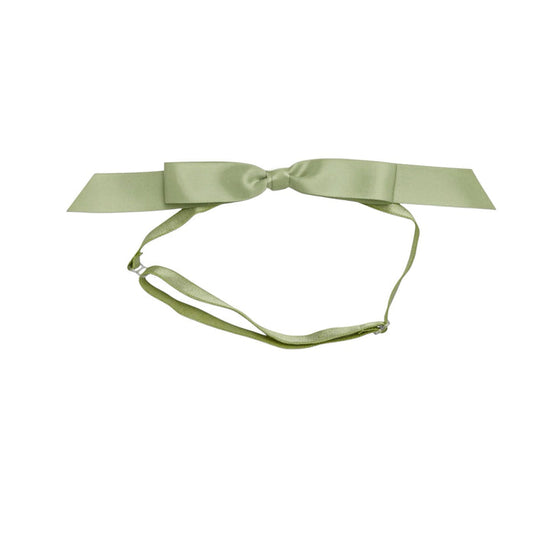 Mathilde Satin Bow Headwrap -Spring Moss