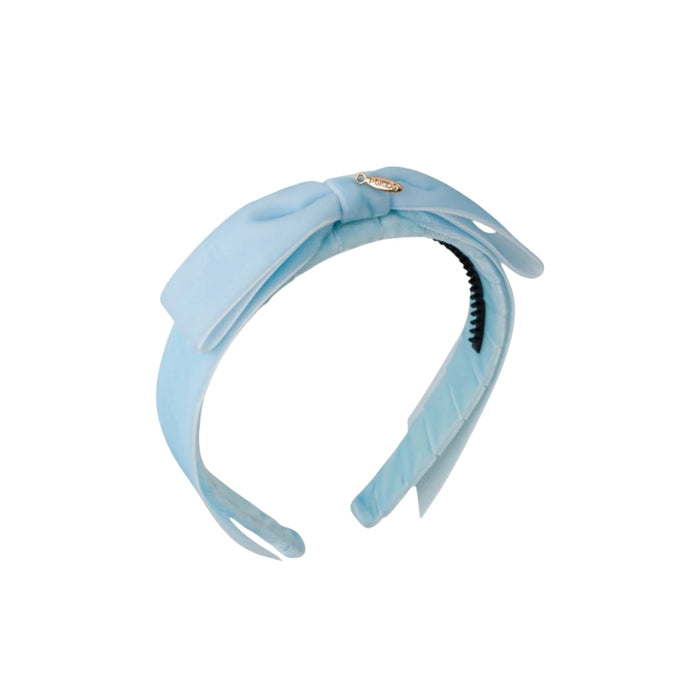 Mathilde Velvet Bow Headband - Baby Blue