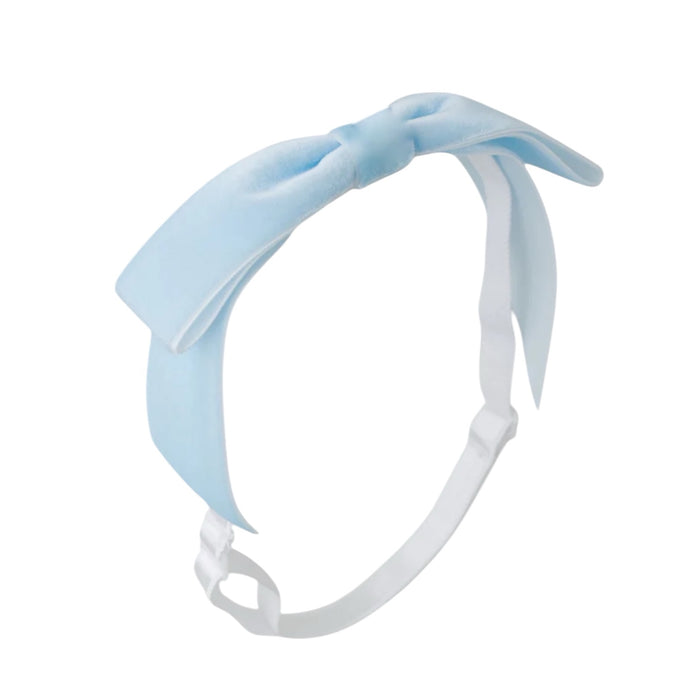 Mathilde Velvet Bow Headwrap - Baby Blue