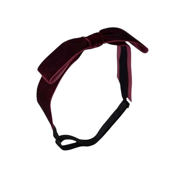 Mathilde Velvet Bow Headwrap - Burgundy