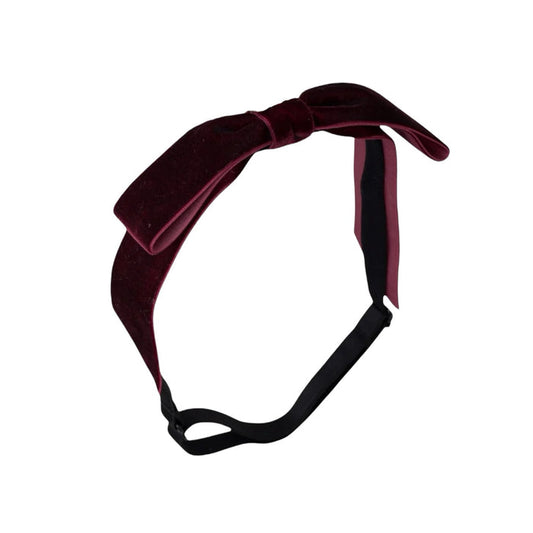 Mathilde Velvet Bow Headwrap - Burgundy