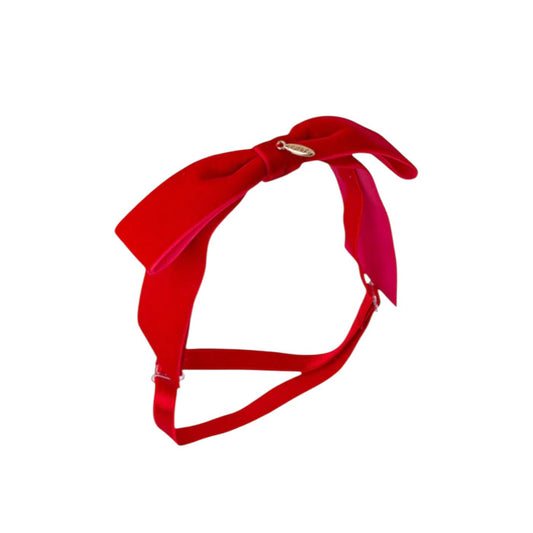 Mathilde Velvet Bow Headwrap - Red