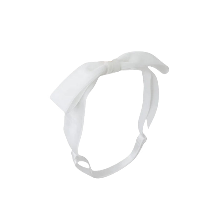 Mathilde Velvet Bow Headwrap - White