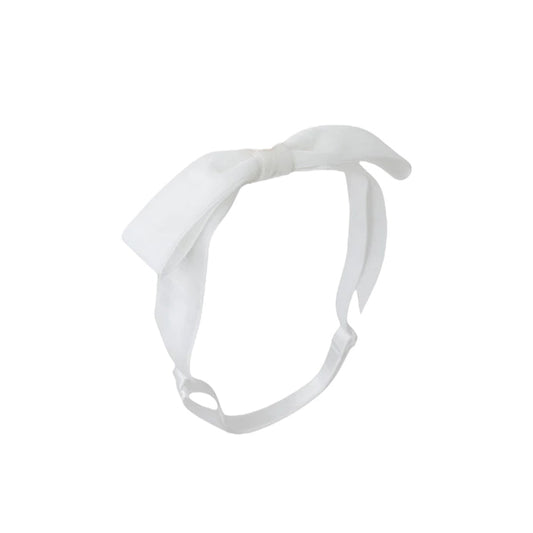 Mathilde Velvet Bow Headwrap - White