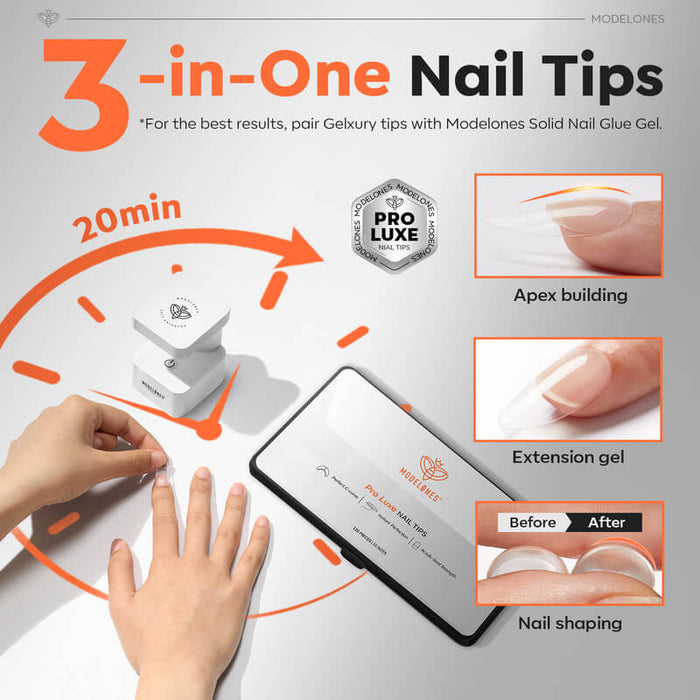 120 Pcs Instant Apex Semi-Frosted Nail Tips Nail Tip MODELONES # Medium Almond