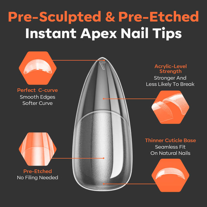 120 Pcs Instant Apex Semi-Frosted Nail Tips Nail Tip MODELONES #