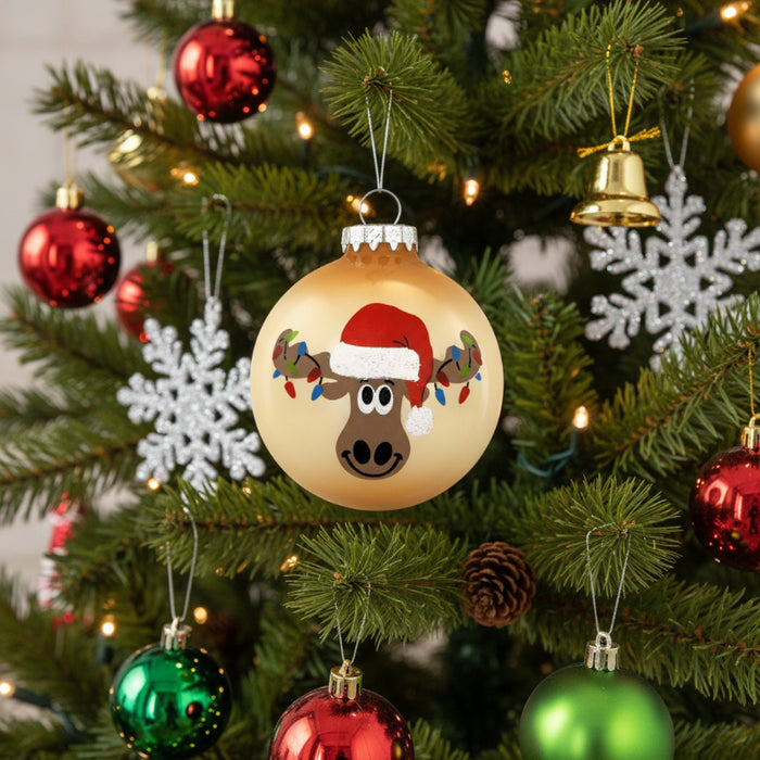 merry christmas lights glass ornament