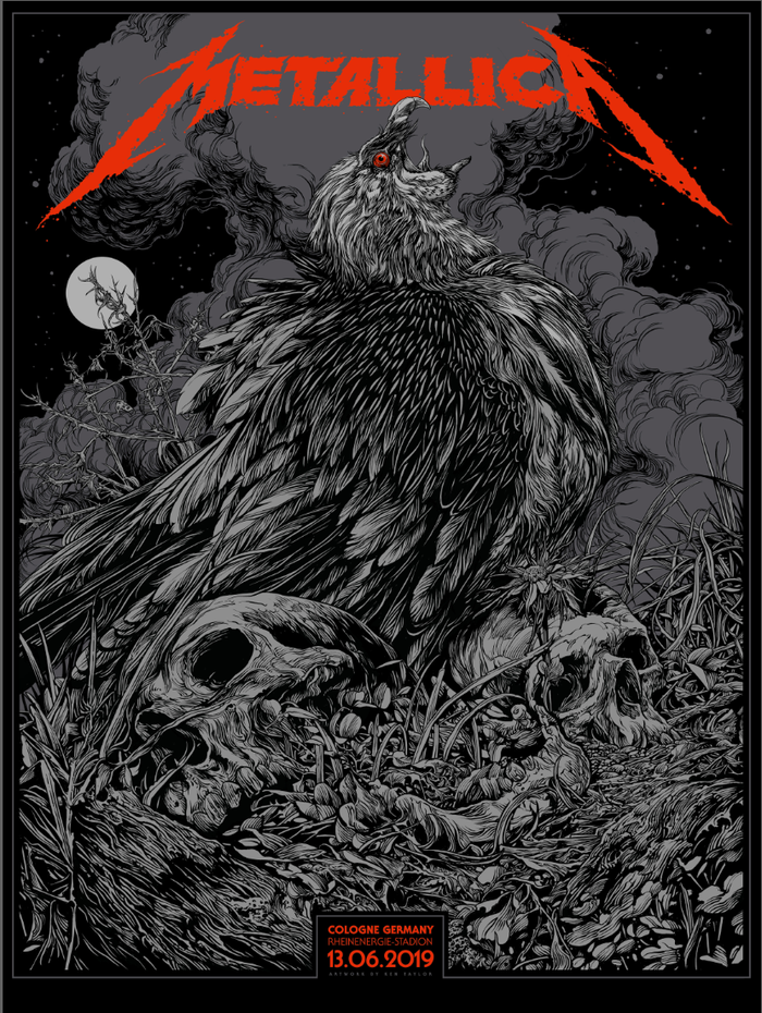 Metallica Cologne 2019 by Ken Taylor, 18" x 24" Screen Print