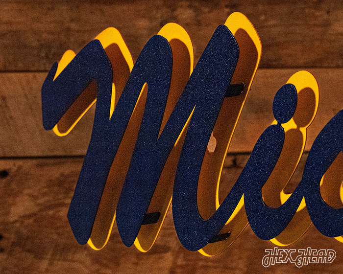 Michigan "Michigan" Script Metal Wall Art