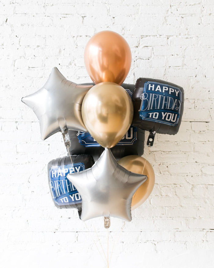 Midnight Copper -  Foil Set and 11in balloons - bouquet of 8