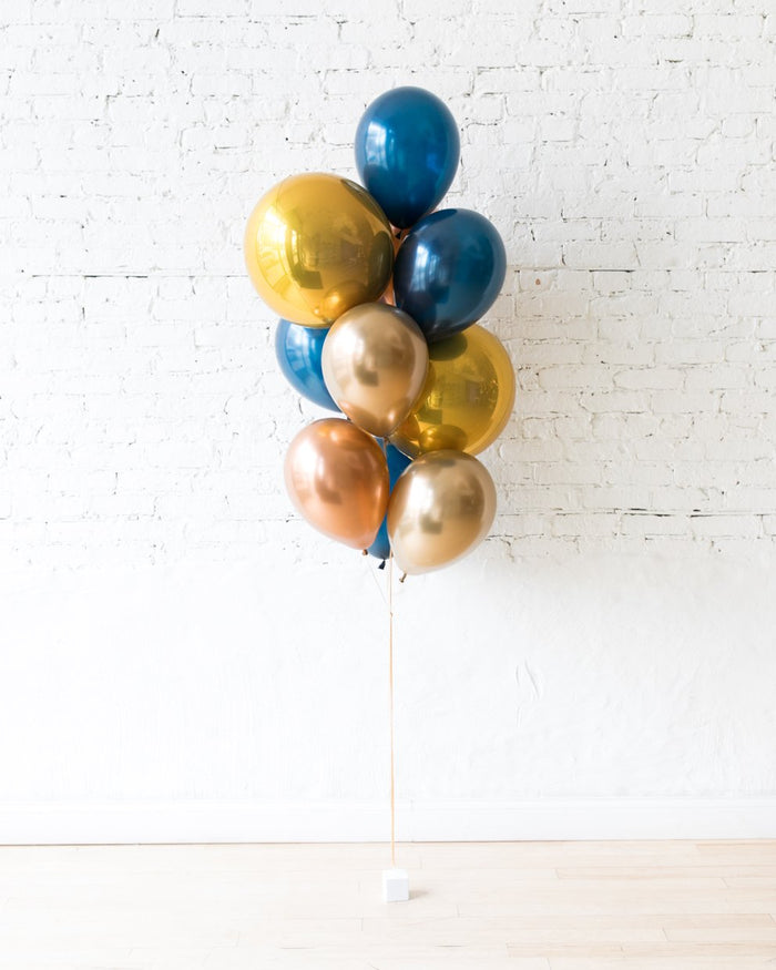 Midnight Copper - Orbs and 11in Balloons - bouquet of 10
