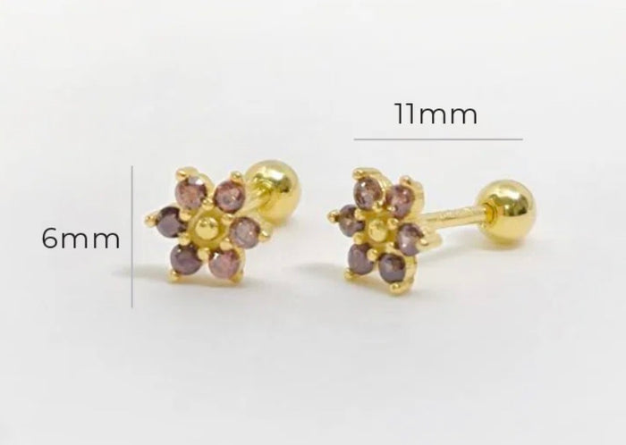 Mini Flower Dusty Pink Stud Earrings