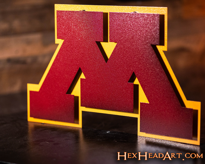 Minnesota "M" 3D Vintage Metal Wall Art