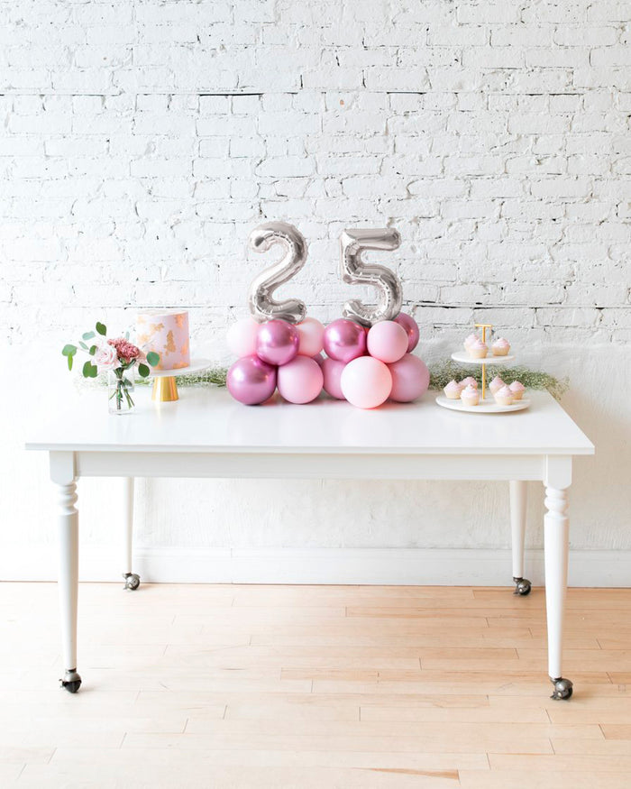 Modern Mauve - Tabletop Foil Numbers on Balloon Base - 1.5ft