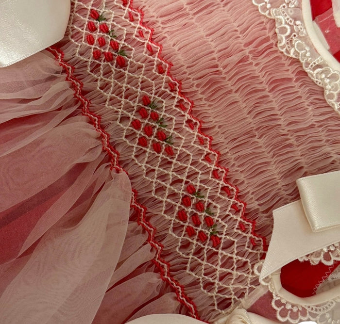 Morgan Cranberry Handsmocked Dress