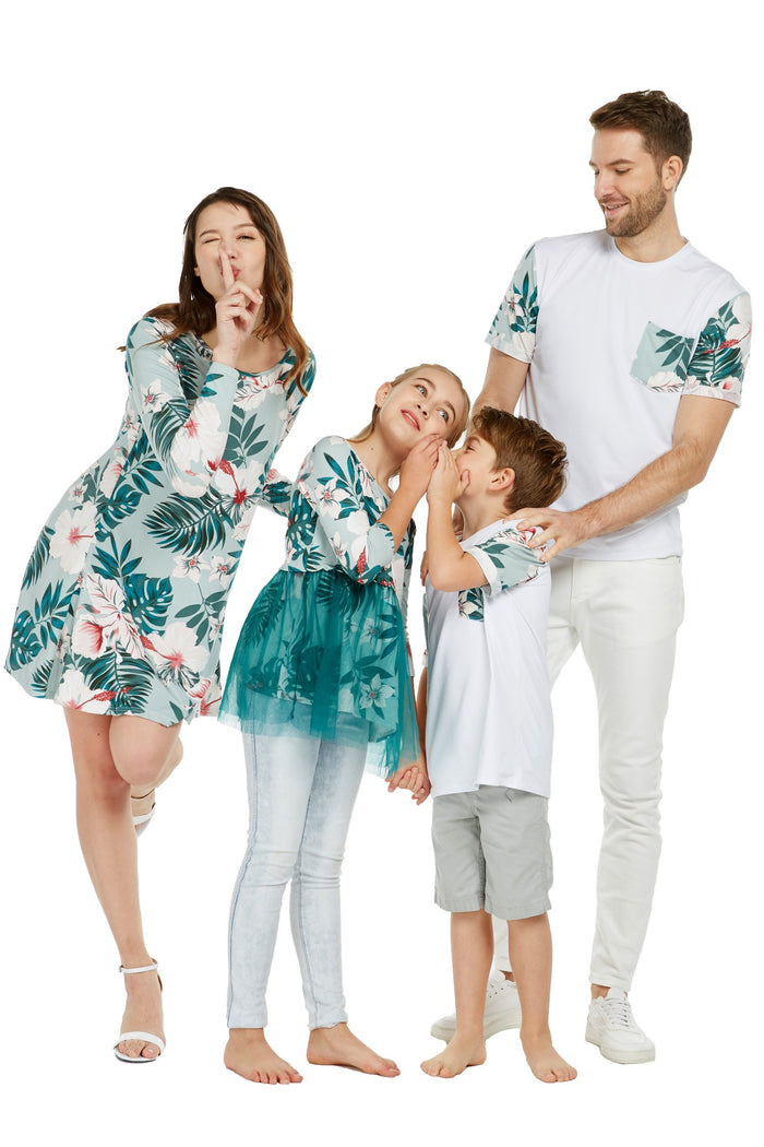 Mother Daughter Kala Set in Mint Forest Light Green