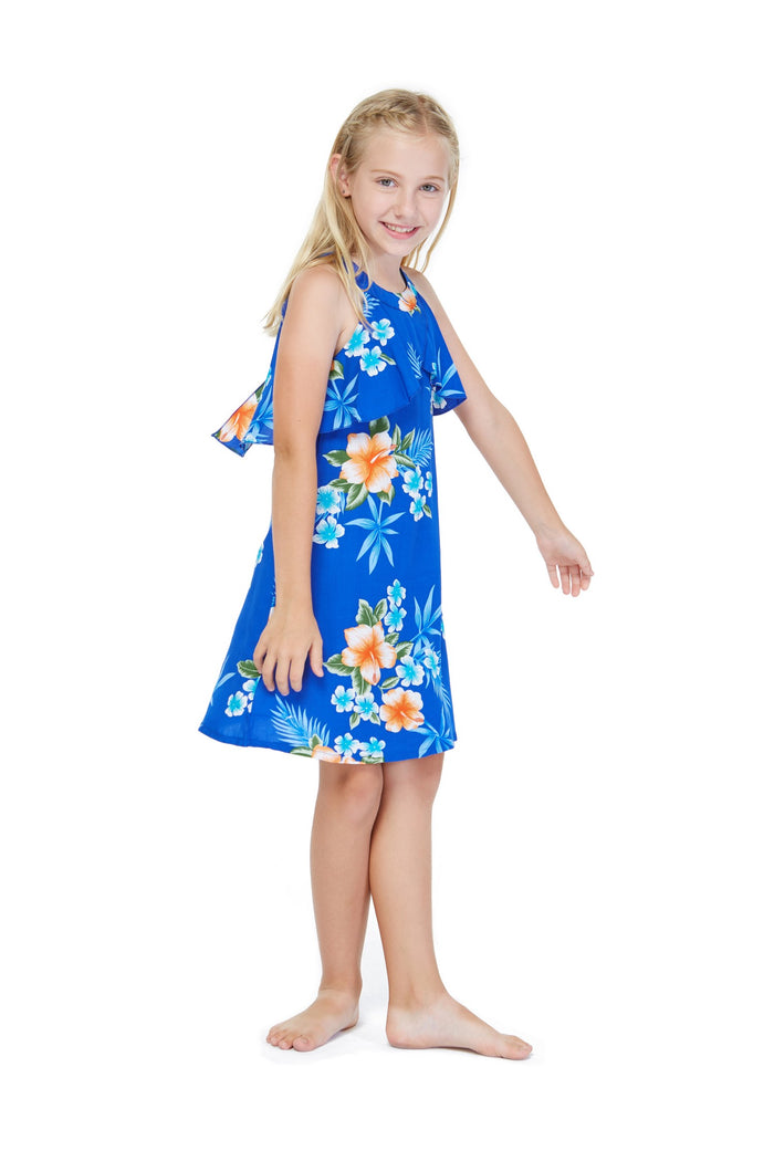 Mother Daughter Mauka Set in Hibiscus Blue