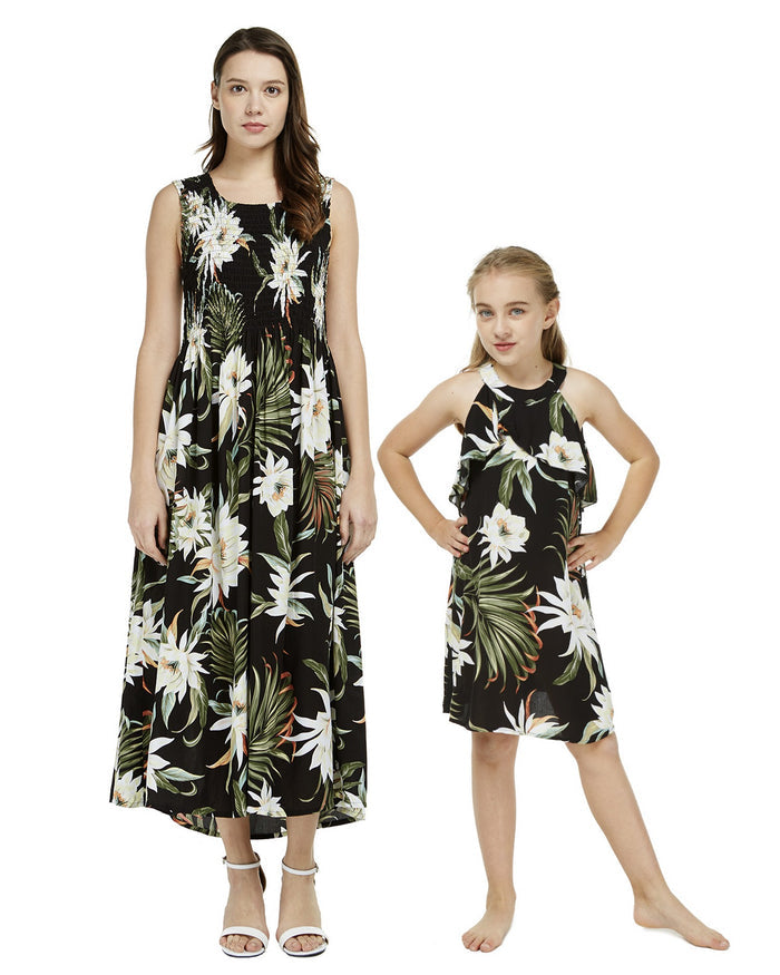 Mother Daughter Mauka Set in Wispy Cereus Black